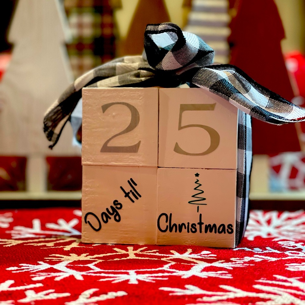 Christmas countdown Advent blocks. Made to order!!